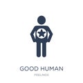 good human icon. Trendy flat vector good human icon on white background from Feelings collection Royalty Free Stock Photo