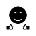 Black solid icon for Good, excellent and favorable