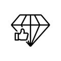 Black line icon for Good, like and diamond