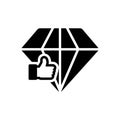 Black solid icon for Good, like and diamond