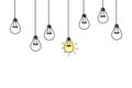 Good idea. Banner light bulb idea concept, creative concept light bulb drawn for stock. Flat style. Vector