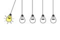 Good idea. Banner light bulb idea concept, creative concept light bulb drawn for stock. Flat style. Vector