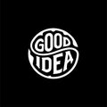 Good idea circle lettering black Vector illustration Royalty Free Stock Photo