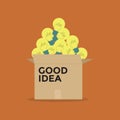Good idea light bulb in a box Royalty Free Stock Photo