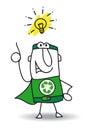 Good idea Super Recycling Hero Royalty Free Stock Photo