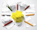 Good idea symbol creativity ligh bulb clumps paper