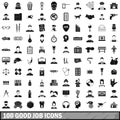 100 good job icons set, simple style Royalty Free Stock Photo