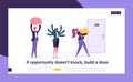 Good Job Search Concept Landing Page. People Character Looking Best Opportunity Compete for Idea Reward Ability Knowledge