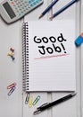 Good job word on notebook Royalty Free Stock Photo