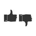 Good, like, thumbs up icon. Vector illustration, flat design