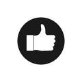 Good, like, thumbs up icon. Vector illustration, flat design