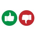 Good, like, thumbs up icon. Vector illustration, flat design