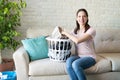 Doing house chores and some laundry Royalty Free Stock Photo