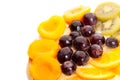 Good looking fruits on top of a yummy cake Royalty Free Stock Photo