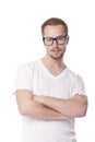 Good Looking Man With Retro Nerd Glasses Royalty Free Stock Photo