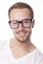 Good Looking Man With Retro Nerd Glasses Smiling