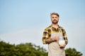 good looking modern farmer with beard