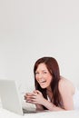 Good looking red-haired female relaxing Royalty Free Stock Photo