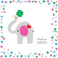 Good luck with elephant and clover vector greeting