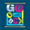 Good luck everywhere text frame graphic t shirt typography vector illustration Royalty Free Stock Photo