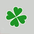 Good luck four leaf clover flat icon for apps and websites. Green icon isolated on white background. Clover silhouette Royalty Free Stock Photo