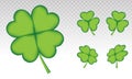 Good luck - four leaf clover vector flat icon on a transparent background Royalty Free Stock Photo