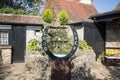 Good Luck Horse Shoe with a fountain in the background Royalty Free Stock Photo