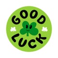 GOOD LUCK logo stamp quote. Farewell, goodbye, bye. Good luck text lettering. Wish you luck. Vector