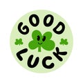 GOOD LUCK logo stamp quote. Farewell, goodbye, bye. Good luck text lettering. Wish you luck. Vector