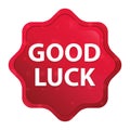 Good Luck misty rose red starburst sticker button Royalty Free Stock Photo