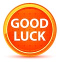 Good Luck Natural Orange Round Button Royalty Free Stock Photo