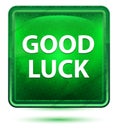 Good Luck Neon Light Green Square Button Royalty Free Stock Photo