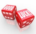 Good Luck Red Dice Words Favorable Fortune