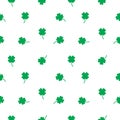 Good luck symbol, Four leaf green clover seamless pattern Royalty Free Stock Photo