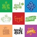 Good luck vector lettering set. Royalty Free Stock Photo