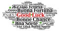 Good luck word cloud in different languages Royalty Free Stock Photo