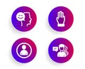 Good mood, Avatar and Three fingers icons set. People sign. Positive thinking, User profile, Click palm. Vector Royalty Free Stock Photo