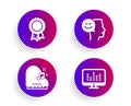 Good mood, Success and Piano icons set. Music making sign. Positive thinking, Award reward, Fortepiano. Dj app. Vector