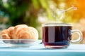 Good morning black coffee cup Royalty Free Stock Photo