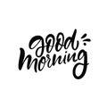 Good Morning black color hand drawn modern brush calligraphy text. Vector art illustration.