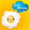 Good Morning - Cute fried egg with balloon card