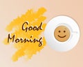 good morning greeting illustration with a cup of coffee