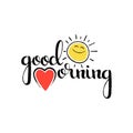 Good morning handwritten lettering Royalty Free Stock Photo