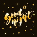 Good Night Lettering Calligraphy Vector Text Phrase typography Gold