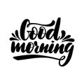 Good morning lettering greeting card.