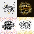 Good Morning lettering text slogan calligraphy black