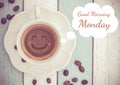 Good Morning Monday with coffee cup