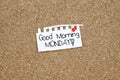 Good Morning Monday Note Royalty Free Stock Photo