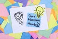 Good Morning Monday Note Royalty Free Stock Photo