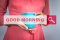 GOOD MORNING. Morning coffee, positive and successful start to the day Royalty Free Stock Photo